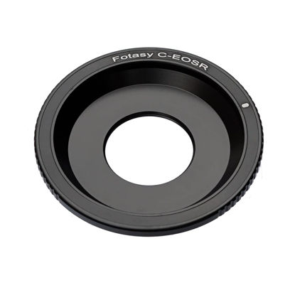 Picture of Fotasy 16mm C Mount Cine Movie Lens to Cannon EOS RF Mount Adapter, C EOS R Adapter, Cine RF Ring, Infinity Focus, Compatible with Canon EOS R Mirrorless Camera EOS R RP Ra R3 R5 R6 R7 R10