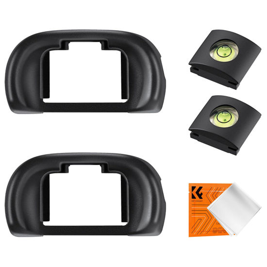 Picture of K&F Concept 2Pack Eyepiece Cover & Hot Shoe Cover Kit, Eyecup for Sony A7 A7S A7R A7M2 A7SM2 A7RM2 A7M3 A7RM3 A7RM4 A9 A9II A99M2 Camera, Viewfinder Protector Replace for Sony FDA-EP18 Eyecup