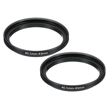 Picture of PATIKIL 40.5mm-43mm Metal Step Up Ring, 2 Pack Camera Lens Filter Adapter Ring Aluminum Filter Adapter Ring for Camera Lenses Hood, Black