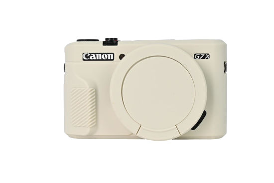 Picture of G7X II Camera Case, BMAOLLONGB Fullbody Thin Lightweight Silicone Camera Skin Body Rubber Cover Case for Canon PowerShot G7X II (White)