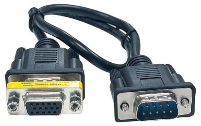 Picture of RGB CGA 9-Pin Male to VGA HD15 Pin Female Adapter Cable - 1.5FT Long