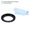 Picture of PATIKIL 30mm-37mm Metal Step Up Ring with Cleaning Cloth, 2 Pack Camera Lens Filter Adapter Ring Aluminum Filter Adapter Ring for Camera Lenses Hood, Black