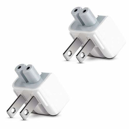 Picture of BEYEE AC Power Adapter Wall Folding Plug Duck Head,US Standard Plug Duck Head Compatible with MaBook Pro Air/Maci Book/Phone/Pod AC Power Adapter (2 -Pack)