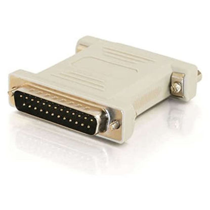 Picture of C2G Legrand Null Modem Adapter, DB25 Male to Female RS232 Serial Adapter, Beige 1.5 InchSerial Cable Adapter, 1 Count, C2G 02469