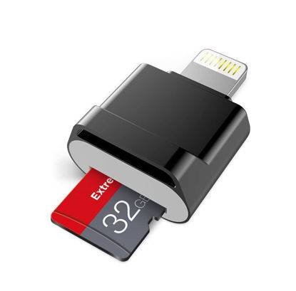 Picture of [Apple MFi Certified] Micro SD Card Reader for iPhone iPad,Lightning to Micro SD/TF Card Reader Viewer Adapter Memory Card Reading for iPhone 14/13/12/Pro Max/11/X/XR/8 Support iOS 14 15 16 17 System