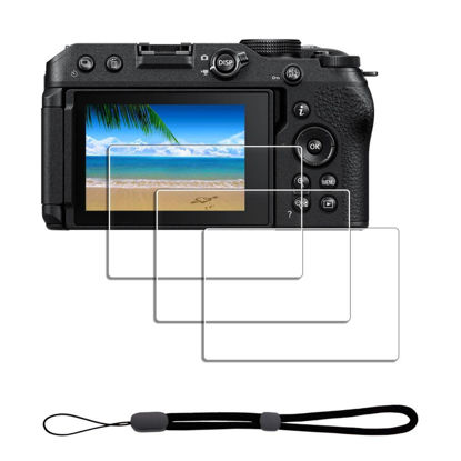 Picture of iDaPro Glass Screen Protector for Nikon Z30 Z 30 + Hand Lanyard [3+1 Pack] Tempered Glass Easy Installation