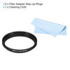 Picture of PATIKIL 39mm-40.5mm Metal Step Up Ring with Cleaning Cloth, 2 Pack Camera Lens Filter Adapter Ring Aluminum Filter Adapter Ring for Camera Lenses Hood, Black