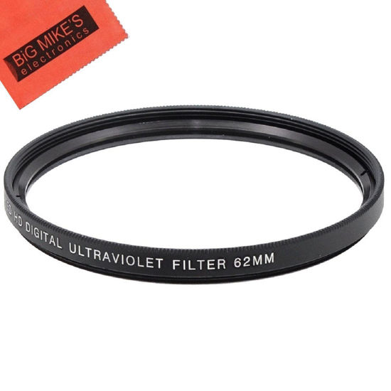 Picture of 62mm UV Filter for Panasonic DMC-FZ1000 4K Point and Shoot Camera + Microfiber Cleaning Cloth