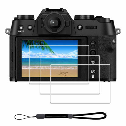 Picture of iDaPro Screen Protector for Fujifilm X-T50 Fuji XT50 + Hand Lanyard [3+1 Pack] Tempered Glass Easy Installation