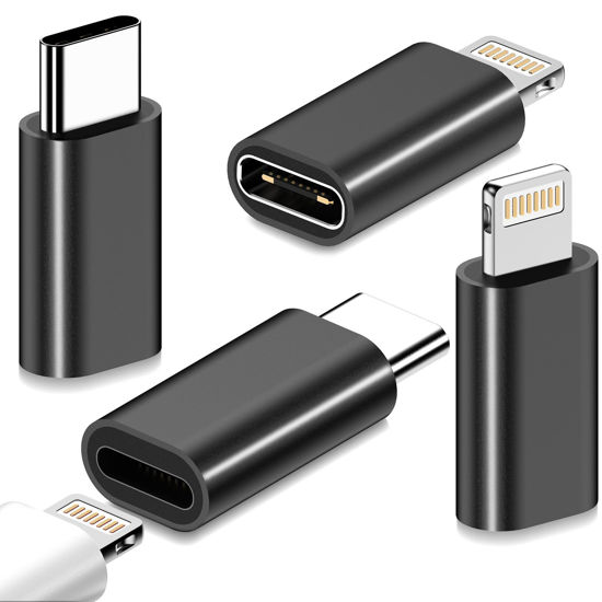 Picture of FQSH for Lightning to USB C Adapter 4Pack,【2*Lightn-ing Female to USB C Male】&【2*USB C to Lightning Adapter】,Support 27W PD Fast Charging&Data Transfer,for iPhone 15,iPad,for Airpods,Not for Audio/OTG