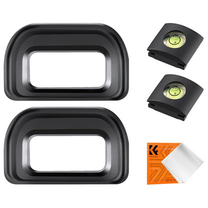 Picture of K&F Concept 2Pack Eyepiece Cover & Hot Shoe Cover Kit, Eyecup for Sony A6600 A6500 A6400 Camera Viewfinder, Viewfinder Protector Replace for Sony FDA-EP17 Eyecup