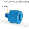 Picture of Frgyee Camera Screw Adapter Thread 1/4" Male to 3/8" Female and 3/8" Male to 1/4" Female Adapter Set for Camera Monitor, Tripod, Mount (Blue)