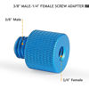 Picture of Frgyee Camera Screw Adapter Thread 1/4" Male to 3/8" Female and 3/8" Male to 1/4" Female Adapter Set for Camera Monitor, Tripod, Mount (Blue)