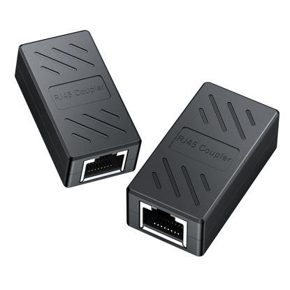 Picture of Snowkids Ethernet Coupler, Ethernet Extender 2 Pack for Cat8/Cat7/Cat6/Cat5, 1000Mbps High Speed Ethernet Connector, Network Adapter, Internet Connector in Line Female to Female Coupler RJ45