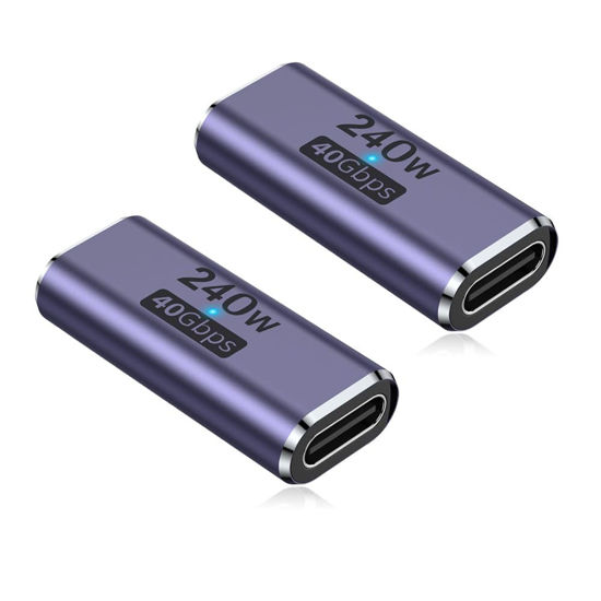 Picture of AuviPal 240W USB C Coupler (2 Pack), USB Type C Female to Female Adapter Extender Compatible with Thunderbolt 4/3 Support up to 240W Charging, 40Gbps Data Transfer and 8K@60Hz Video