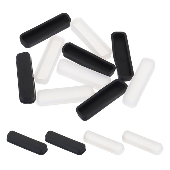 Picture of MECCANIXITY DB25 Port Cover Anti Dust Cap Silicone Plug Protector for DB25 Female Port Connectors Black Clear 10pcs