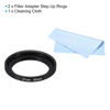 Picture of PATIKIL 27mm-30mm Metal Step Up Ring with Cleaning Cloth, 2 Pack Camera Lens Filter Adapter Ring Aluminum Filter Adapter Ring for Camera Lenses Hood, Black