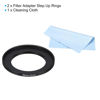 Picture of PATIKIL 39mm-52mm Metal Step Up Ring with Cleaning Cloth, 2 Pack Camera Lens Filter Adapter Ring Aluminum Filter Adapter Ring for Camera Lenses Hood, Black