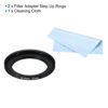 Picture of PATIKIL 30.5mm-37mm Metal Step Up Ring with Cleaning Cloth, 2 Pack Camera Lens Filter Adapter Ring Aluminum Filter Adapter Ring for Camera Lenses Hood, Black