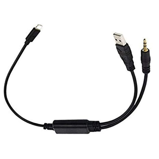 Picture of In-Car U-S-B 3.5mm Audio Male Jack for Galaxy & Tabs Android Phones, Aux Music Charging Interface Adapter Compatible with BMW Mini Cooper IDRIVE