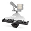 Picture of HSU Cold Shoe Mount Bracket, Triple-Head Hot Shoe Mount, 1/4 Screw Port, Aluminum Cold Shoe Plate Adapter with Cable Slot Bayonet for Microphone, Led Video Light, Monitor