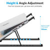 Picture of Portable Laptop Stand, OMOTON Laptop Stand for Desk Ergonomic 7-Levels Angles Adjustable Computer Stand, ABS Laptop Riser Holder Compatible with All Laptops and iPad(10-15.6")