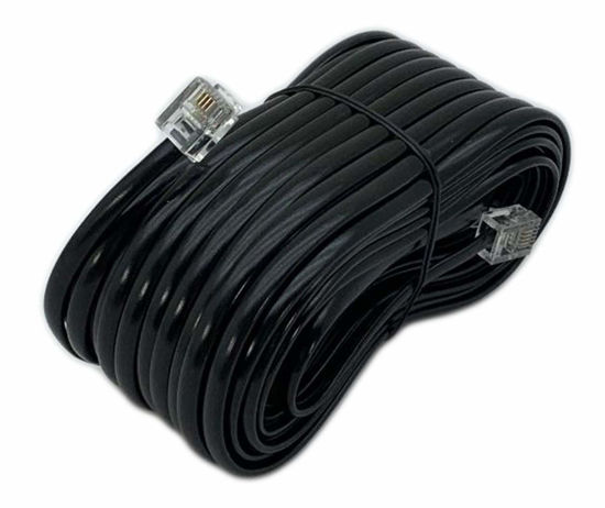 Picture of iMBAPrice 50 Feet Long Telephone Extension Cord Phone Cable Line Wire - Black