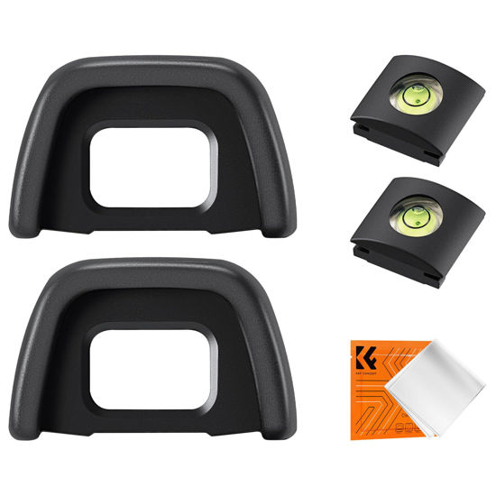 Picture of K&F Concept Eyepiece Cover & Hot Shoe Cover Kit, Viewfinder Protector Eyecup Eye Cup DK-23 for Nikon D7100 D7200 D300 D300s Camera Viewfinder