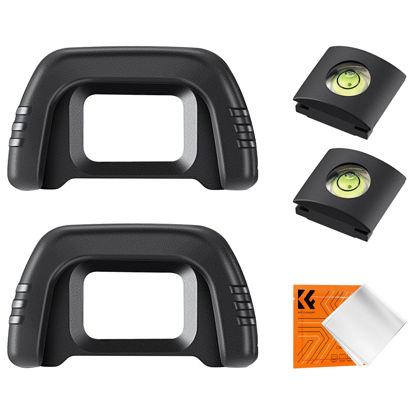 Picture of K&F Concept Eyepiece Cover & Hot Shoe Cover Kit, Viewfinder Protector Eyecup Eye Cup DK-21 for Nikon D7000 D750 D610 D600 D300 D200 D100 D90 D80 D70 D70s Camera Viewfinder