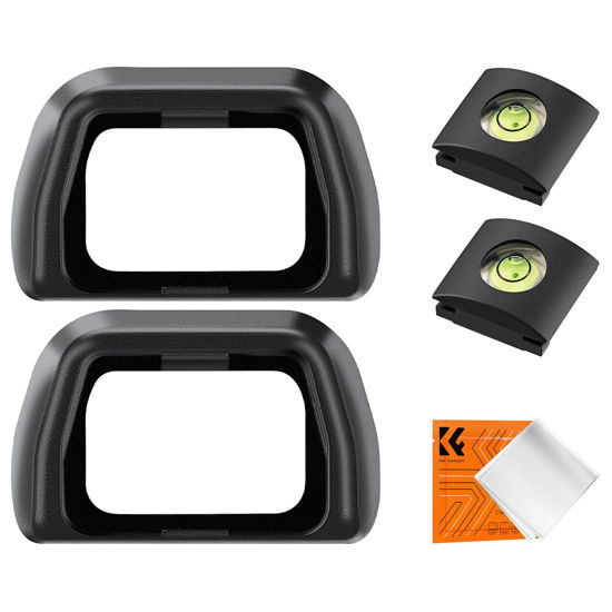 Picture of K&F Concept Eyepiece Cover & Hot Shoe Cover Kit, Eyecup for Sony A6000 A6100 A6300 NEX-7 NEX-6 Camera Electronic Viewfinder, Viewfinder Protector Replace for Sony FDA-EP10 Eyecup