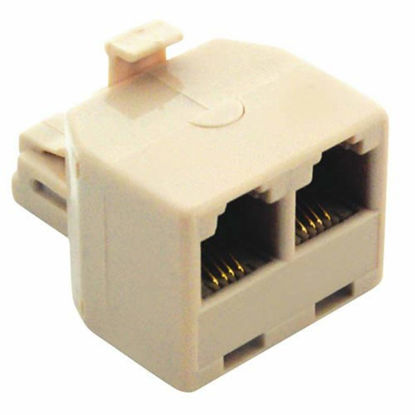 Picture of Leviton C0247-I Duplex Phone Adapter, Ivory