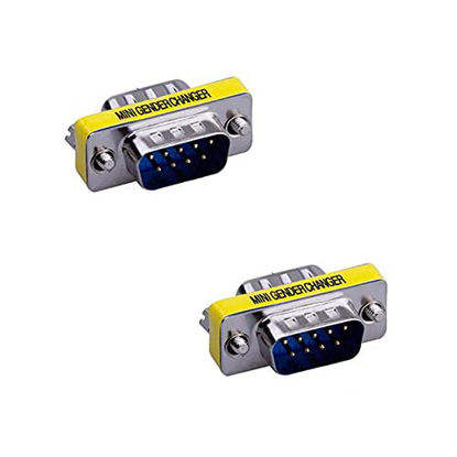 Picture of LuoQiuFa 2 Pack Rs232 Serial Cable 9 Pin DB9 Male to Male Gender Changer Coupler Adapter Connector