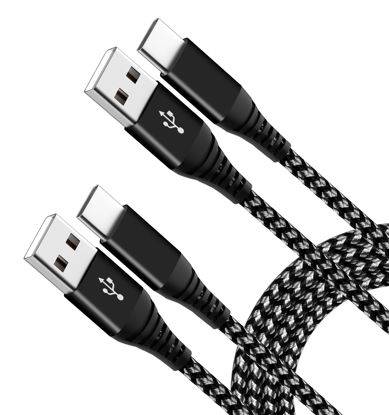 Picture of USB Type C Cable 3A Fast Charging [2 Pack 6ft], USB A to USB C Car Charger Cable Compatible iPhone 15/Pad/Galaxy S10/S10+/Note 9, LG V30 and More, iPhone 15 Car Carplay Cable