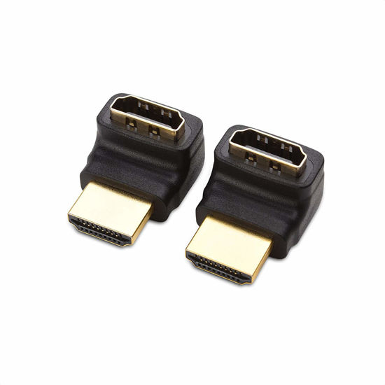 Picture of Cable Matters 2-Pack Right Angle HDMI Adapter (270 Degree HDMI Right Angle) with 4K and HDR Support