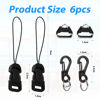 Picture of 6pcs Camera Quick Release Strap, Adjustable Quick Release Buckle for Camera Strap Quick Release Clips Connector Buckles Connect Adapter to Camera Neck Strap (Black)