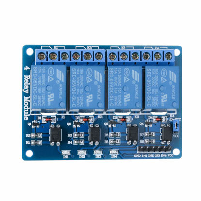 Picture of ELEGOO 4 Channel DC 5V Relay Module with Optocoupler Compatible with Arduino UNO R3 MEGA 2560 DSP ARM PIC AVR STM32