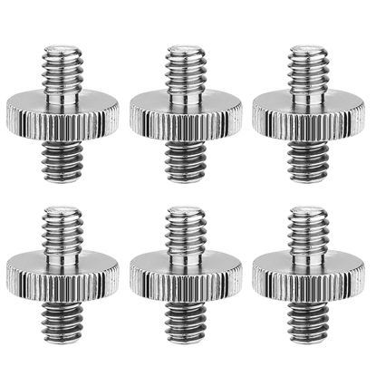 Picture of 6 Pack International Standard 1/4"-20 Male to 1/4"-20 Male Threaded Tripod Screw Adapter Standard Tripod Mounting Thread Camera Screw Adapter Converter,Precision Made