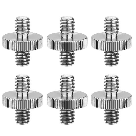 Picture of 6 Pack International Standard 1/4"-20 Male to 1/4"-20 Male Threaded Tripod Screw Adapter Standard Tripod Mounting Thread Camera Screw Adapter Converter,Precision Made