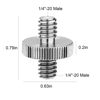 Picture of 6 Pack International Standard 1/4"-20 Male to 1/4"-20 Male Threaded Tripod Screw Adapter Standard Tripod Mounting Thread Camera Screw Adapter Converter,Precision Made