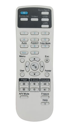 Picture of AULCMEET Universal Projector Remote Control Replacement for Epson Home Cinema Powerlite EB- EX VS H BrightLink EMP- Series Projector