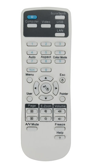 Picture of AULCMEET Universal Projector Remote Control Replacement for Epson Home Cinema Powerlite EB- EX VS H BrightLink EMP- Series Projector