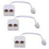 Picture of Phone Line Splitter RJ11 Male to Female Two Way Phone Line Splitter Converter RJ11 6P4C Plugs for Telephone, Fax Machine (3 Pack)