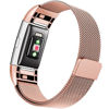 Picture of Maledan for Fitbit Charge 2 Bands, Stainless Steel Milanese Loop Metal Replacement Accessories Bracelet Strap with Unique Magnet Lock for Fitbit Charge 2 HR Rose Gold Small