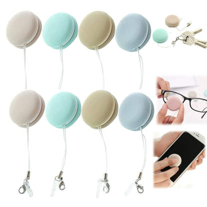 Picture of Macaron Mobile Phone Screen Wipe,Macaron Portable Keychain for Mobile Computer Electronic Devices Phone Screen Cleaner?Portable Mini Macaron Cleaning Cloth (8Pcs)