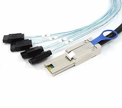 Picture of Mini-SAS SFF-8088 26P to 4 X SATA 7 Pin Cable - 1 Meter