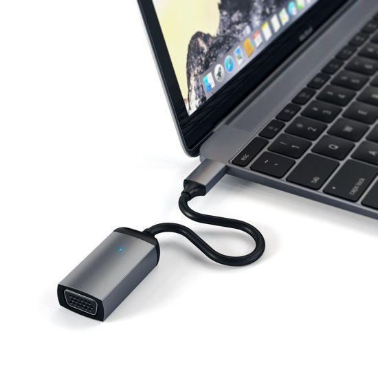 Picture of Satechi USB C to VGA Adapter, Thunderbolt 3/4 to VGA Cable, VGA to USBC Converter for Monitor 1080p @60Hz, Compatible with MacBook Pro/Air, iPad, iPhone, USB-C Tablets, Laptops, Computers - Space Gray