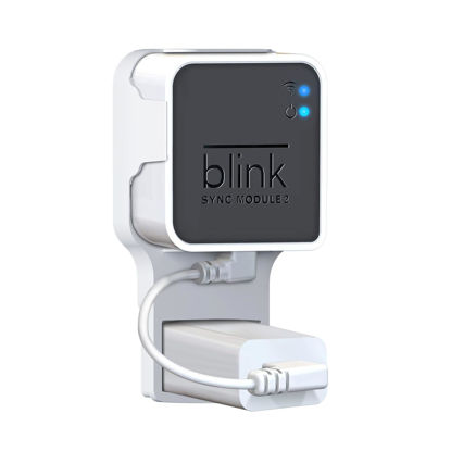 Picture of Wall Mount for Blink Sync Module 2 with Short Cable - Save Space - No Messy Wires - Easy Move Mount Bracket Holder for Blink Outdoor Indoor Security Camera