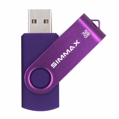 Picture of SIMMAX 32GB Memory Stick USB 2.0 Flash Drives Swivel Thumb Drive Pen Drive (32GB Purple)