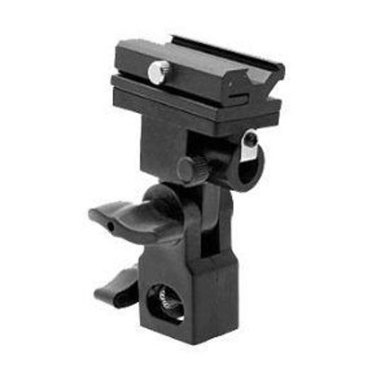 Picture of KAEZI Off Camera Hot Shoe Flash Swivel Flash Bracket Umbrella Holder Studio Tilting Bracket for Nikon Canon E430 E580 SB600 SB800 SB900