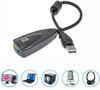 Picture of USB 2.0 External Audio Adapter, 7.1 Stereo Sound Card Dynamic 3D Surround Sound Card 5Hv2 Channel Converter to 3.5mm Headphone Microphone Jack for Computer Notebook